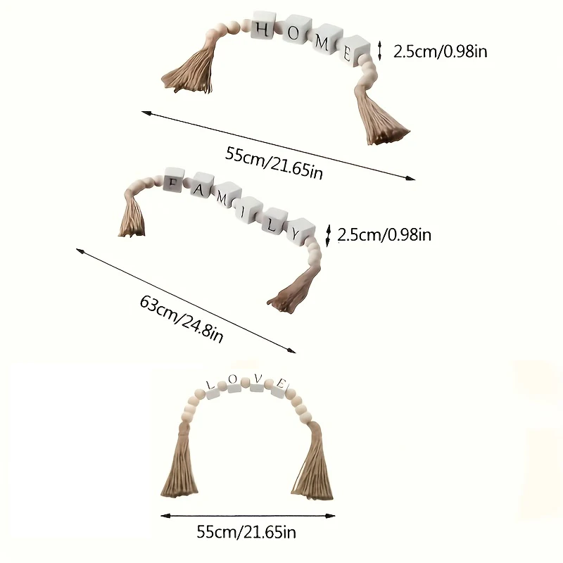خشبية رسالة حبة شرابة جارلاند الإبداعية حبل القنب شرابة مطرز ديكور المنزل إكليل غرفة المعيشة الحديثة غرفة نوم حلية
