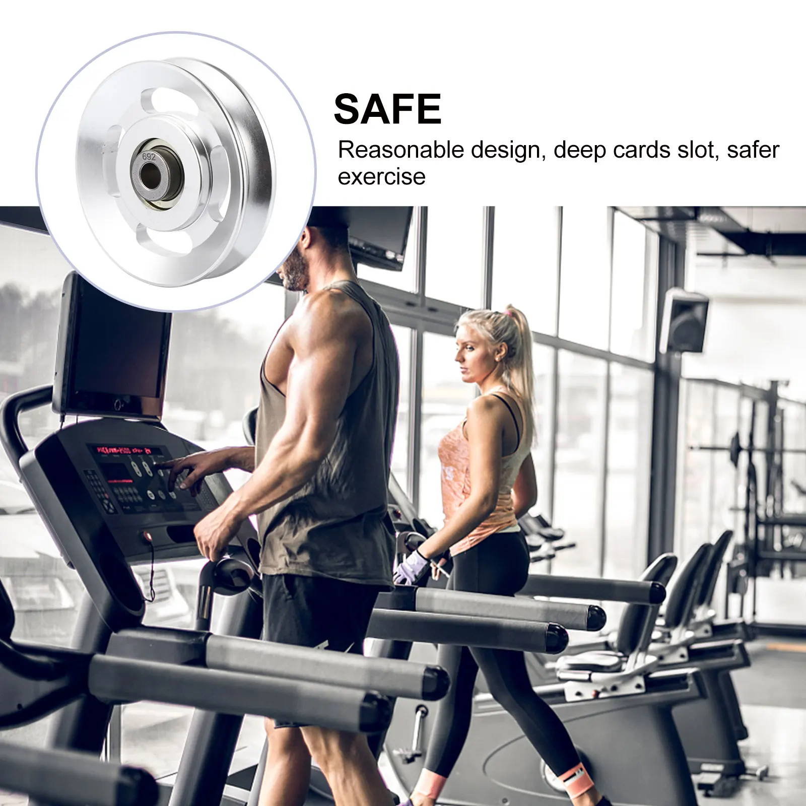 

Aluminum Pulley Wheel Accessories for Gym Equipment Cable Heavy Duty Rollers Alloy Small Fitness Home Use Smooth Surface