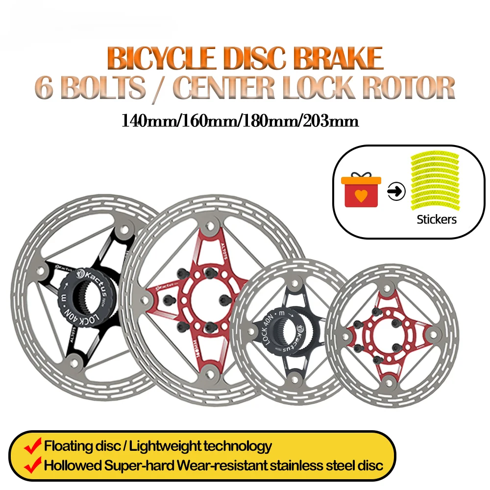 Ultralight Bicycle Brake Disc Rotor 140/160180/203mm MTB Bike Hydraulic Stainless Steel Super Hard Float Rotor Centerlock