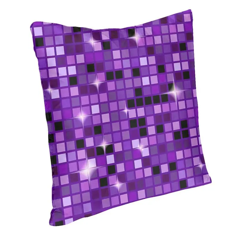 Luxury Purple Disco Ball Glitter Throw Pillow Case Home Decor Custom Square Cushion Cover 45x45 Pillowcover for Sofa