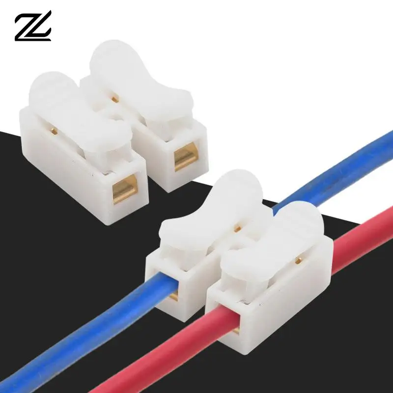 10pcs CH2 Quick Splice Lock Wire Connectors 2Pins Electrical Cable Terminals For Easy Safe Splicing Into Wires