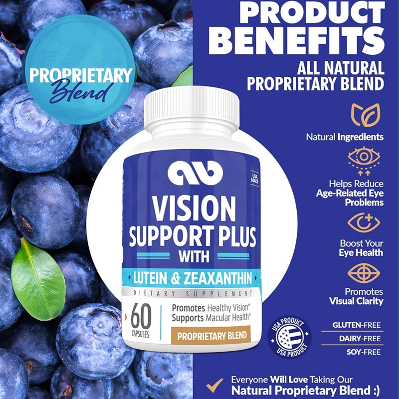 

Eye Vitamin Supplement - All natural proprietary blend supports vision and macular health -60 vegetarian capsules