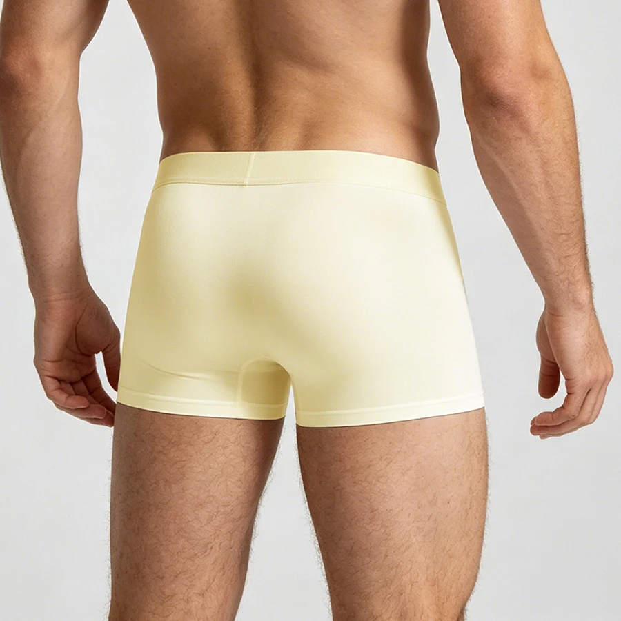 3-Pack Men's Antibacterial Ice Silk Underwear Men's Summer Thin Flat Corner Shorts Men's Breathable Men's Sports Four Corner Sho