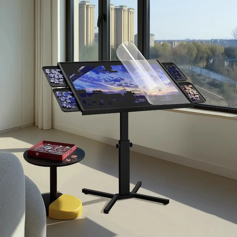 Puzzeltafel met lades en hoes verstelbare lift