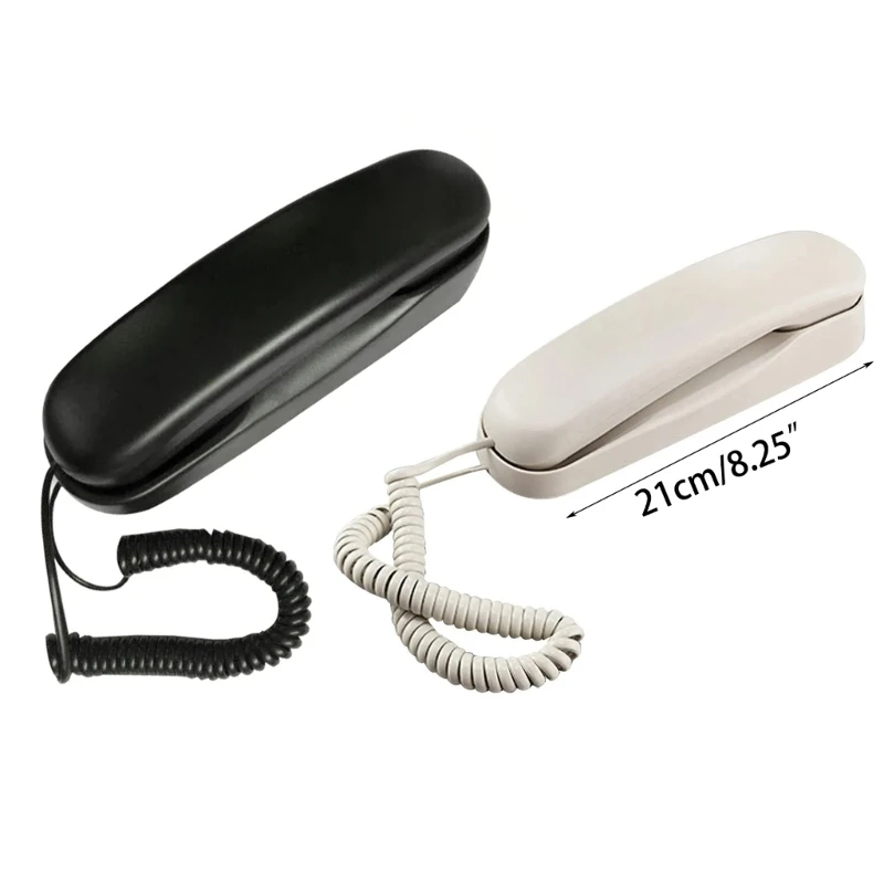 Telefone parede com fio, telefone Trimline fino para hotel, conjunto telefone fixo parede