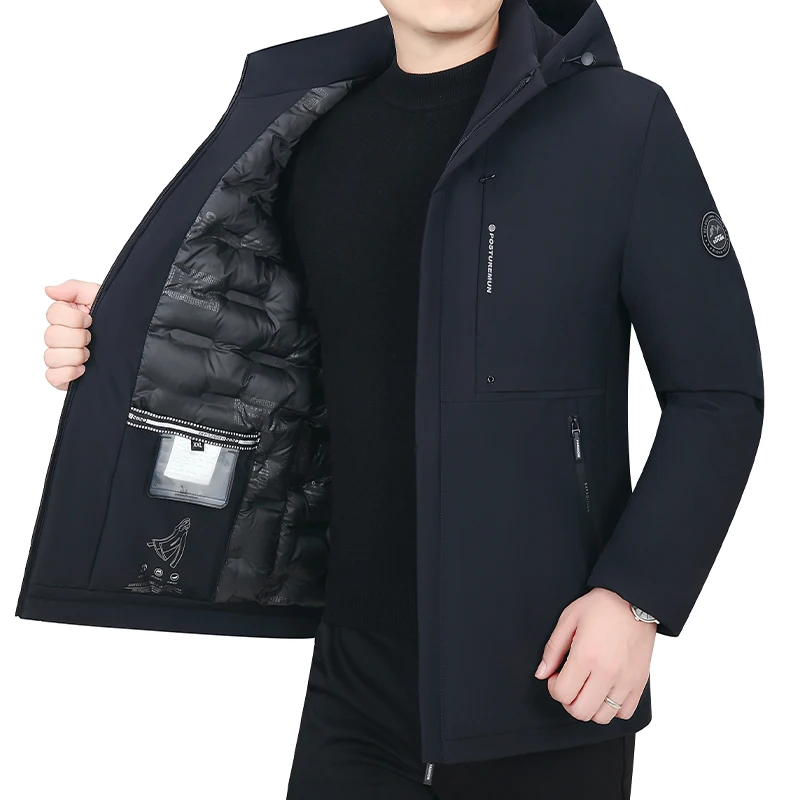 

Men's Overcoat Parka Men Coats New Winter Jacket Fathers' Clothing Casual Men Thicken Hooded Waterproof Outwear New Warm Parka
