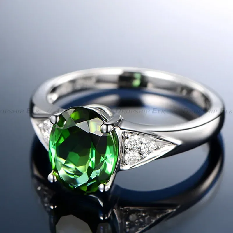 女性用グリーンダイヤモンドリング,ヴィンテージリング,気質リング,パーティージュエリー,韓国版,女性のファッション