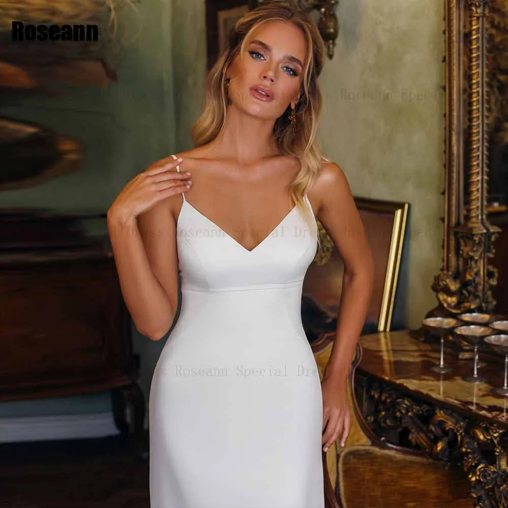 Exquisite 2024 Mermaid Wedding Dress Sleeveless Front Split Open Back Spaghetti Strap Bride Dresses Floor Length robe de mariée