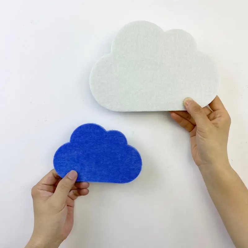 Cloud Wall Stickers Felt 3d Home Office Wall Decor Sofa Background Kid Room Bedroom Nursery Decoration Mural Message Board