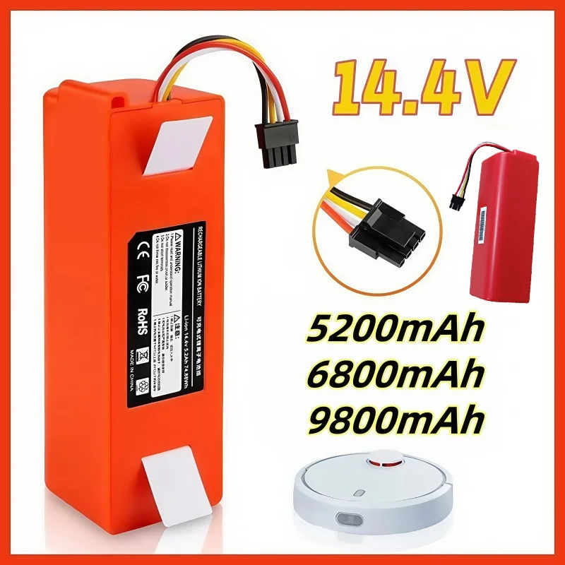 

18650 Battery 14.4V 5200mAh 1C P1904-4S2P-MM for Xiaomi Mijia Mi Vacuum Cleaner Sweeping Mopping Robot Replacement Battery G1