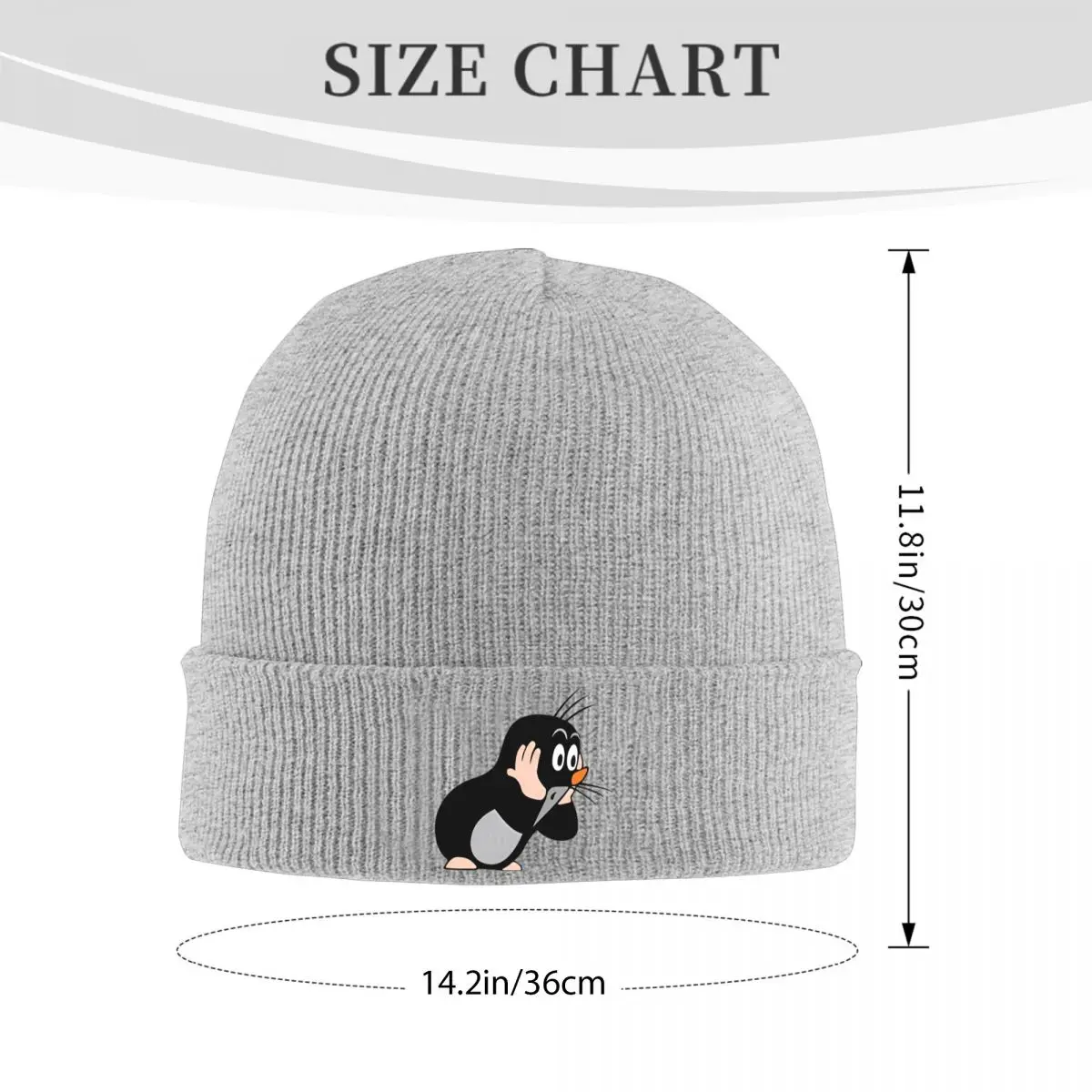 Krtek Beanie Hats Mole Surprised Fashion Caps Female Male Hippie Knit Hat Autumn Design Elastic Beanie Hat