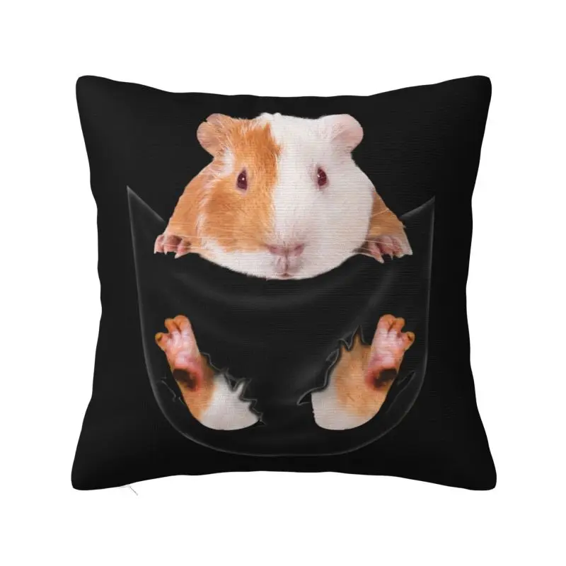 Funny Guinea Pig In Pocket Pillow Decoration Luxury Pet Owners Cushion Decoration Salon Square Pillowcase