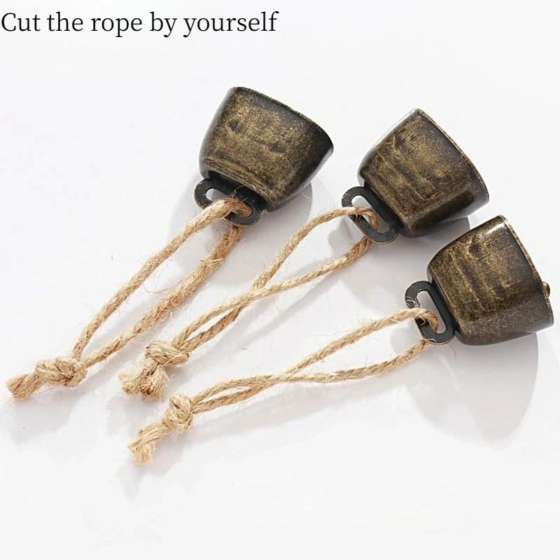 [Christmas] 5/10Pcs Cow and Sheep Bells,Christmas Decoration Jingle Bells on Twine, Twine Cow Bells.Christmas Decorations