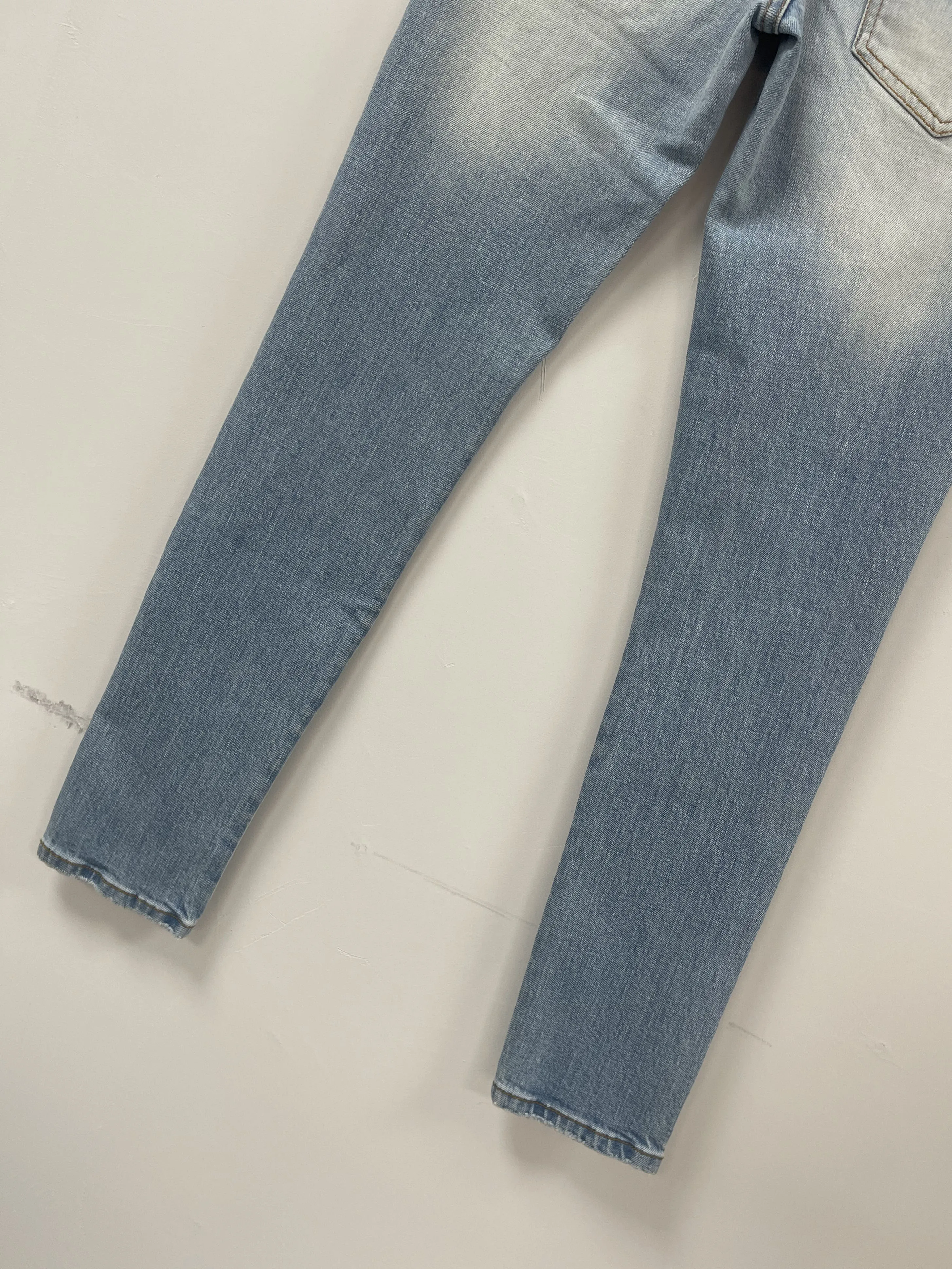 Spring/Summer New Trendy Men's Wear Hole Patch Paint Slimming Versatile Small Feet Blue D2 Jeans Men