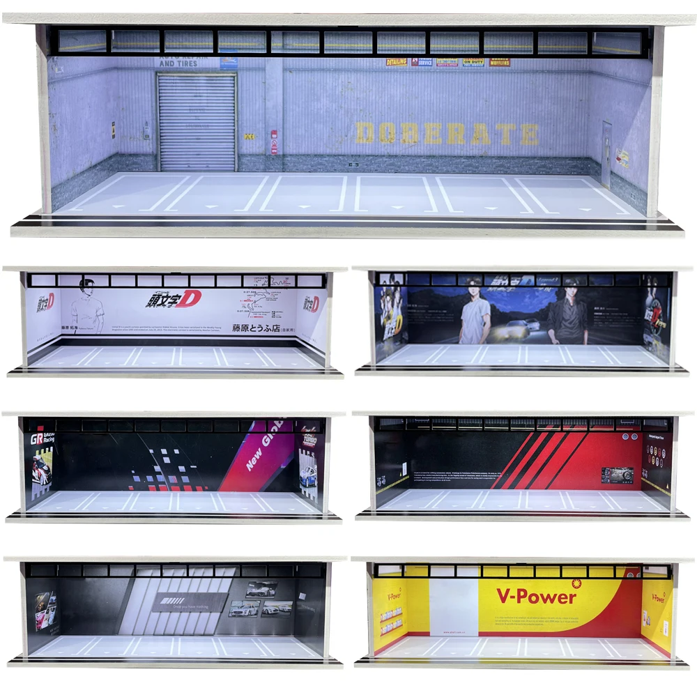 

Светодиодная парковочная гаражная диорама в масштабе 1/64 с USB-подсветкой - витрина для модели автомобиля для коллекционеров