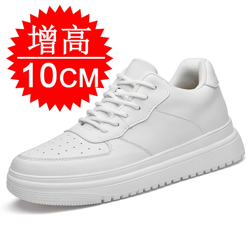 Summer Men Invisible Height Increasing Shoes 8cm Height Increase 6cm Breathable Mesh Casual White Platform Sports Elevator Shoes