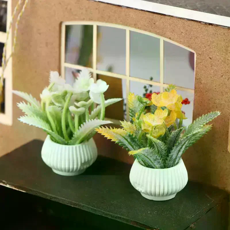 Modelo de Plantas em Vaso para Casa de Bonecas 1/12, Decoração de Casa de Bonecas, Plantas de Micro Paisagem, Ornamentos, Acessórios para Casa de Bonecas