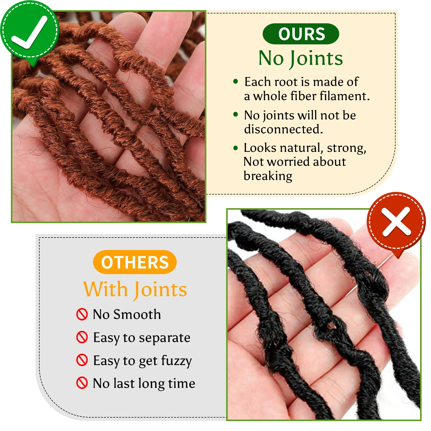 Karida 36 Inch Faux Locs Crochet Hair Extensions For Women Synthetic Soft Locs Crochet Braids Dreadlocks Hair Extensions