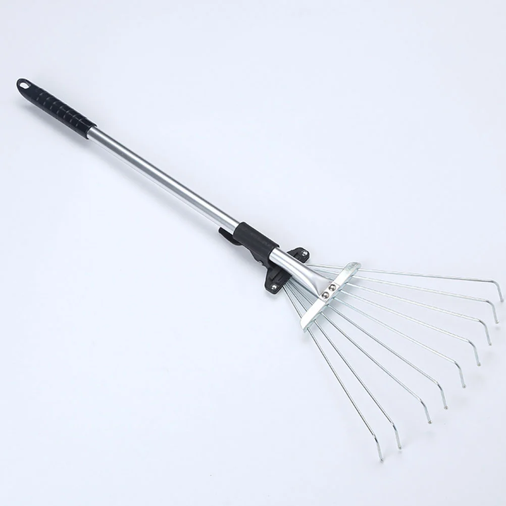 

Garden Rake Leaf Tool Metal Rakes Lawn Mower Grabber Handle Shrub Spoon for Yard