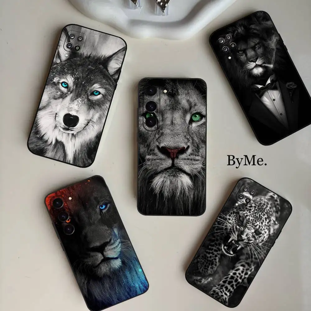 

Чехол для телефона с изображением волка, льва, тигра для Samsung Galaxy S21 S22 S23 S24ULTRA S25ULTRA FE Ultra Plus5G A52S S26, мягкий чехол