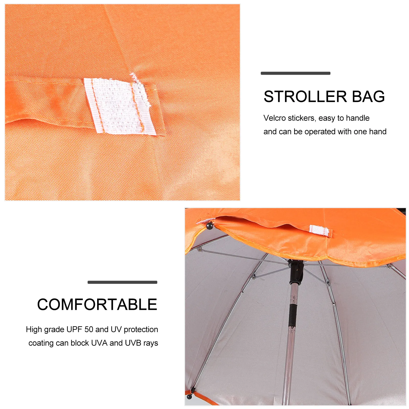 

Зонт от солнца с зажимом для коляски, зонтик от солнца, UPF 50, защита от ультрафиолета, регулируемый зажим, блокирующий UVB, тележка для малышей