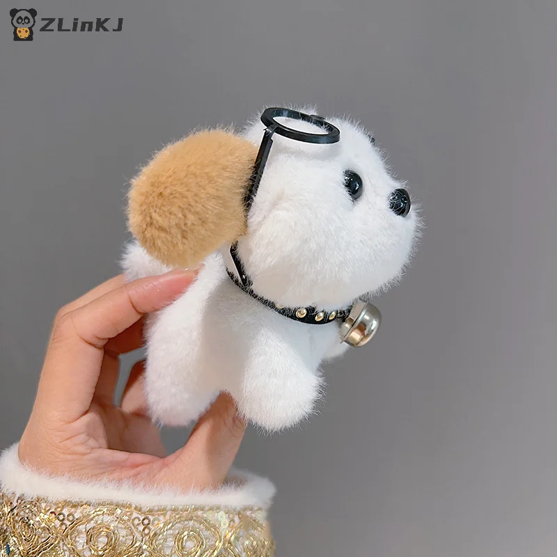 

▶1PCS Cartoon Cute Plush Glasses Puppy Doll Keychain Backpack Hanging Pendant - Soft Toy for Bag Decoration