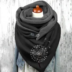 Autumn Winter Woman Scarf Universal Autumn Warm Batterfly Print Double-layer Buckle Scarves Outdoors Warm pashmina shawl foulard