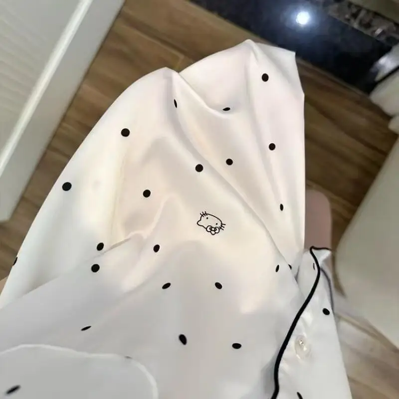 New Simple Trendy Hello Kitty Pajamas for Women Summer Short-Sleeved Shorts Casual Comfortable Home Clothes for Girls Cartoons view 6
