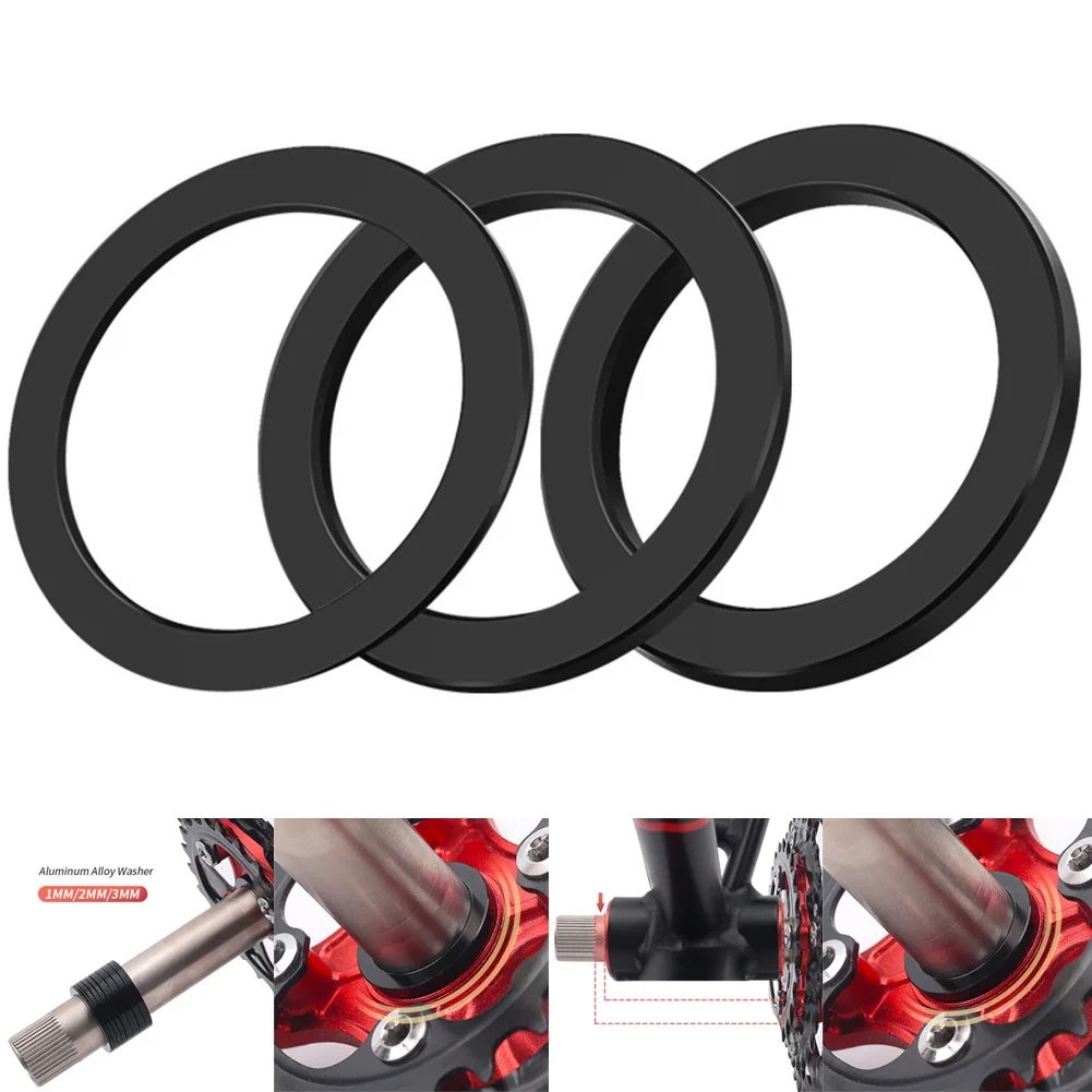 High Quality New Washer Spacer Bicycle 1/2/3mm Bottom Bracket Crank Chainring For-Shimano Adapter Aluminum Alloy