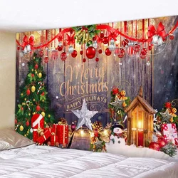 Christmas Tapestry Wall Mount Santa Claus Christmas Tree Fireplace Elk Tapestry Bedroom Living Room Dormitory Wall Decoration