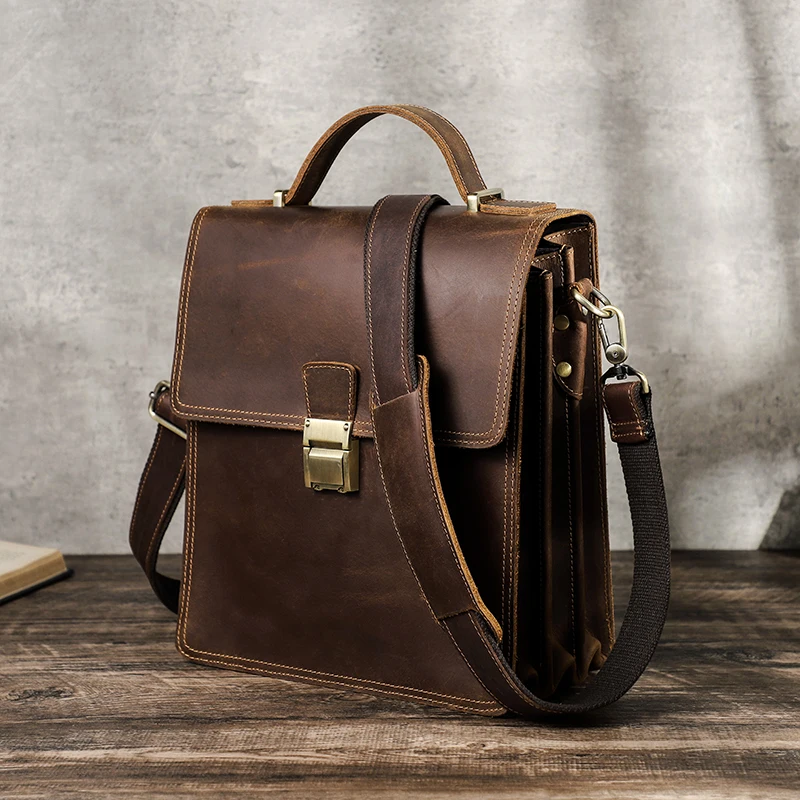 CONTACTOS-Genuíno Bolsa De Ombro De Couro Para Homens, Sacos De Designer De Bloqueio De Senha, Luxo Crossbody Bolsa Do Mensageiro, Bolsa Casual para