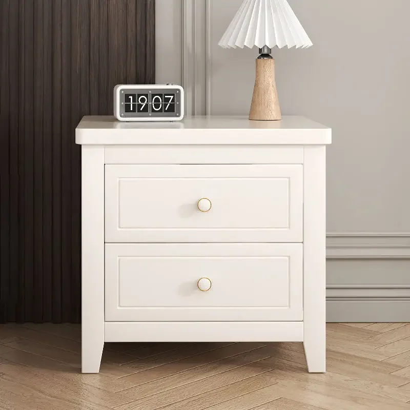 

bedside table solid wood pure white children boys and girls room household bedroom drawer storage bedside cabinet 5