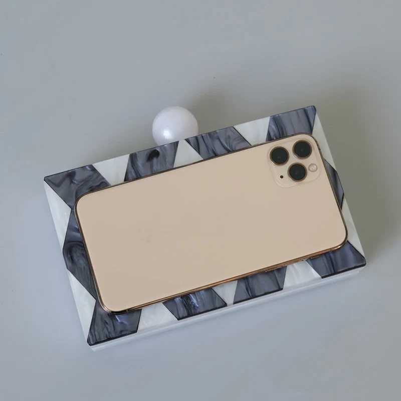 

Новый модный аксессуар, женская милая сумка, акриловая синяя полосатая сумочка для ужина, женская свадебная вечерняя сумка, модная вечеринка, кошелек-клатч