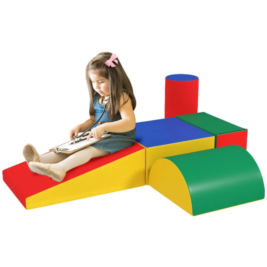 

Soozier 5 Piece Climb and Crawl Activity Play Set Baby Soft Play Set Foam Climbing Blocks for Toddlers Preschooler Indoor Play