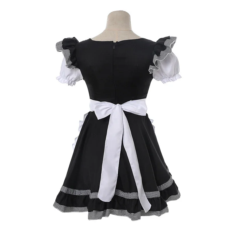 Robe de femme de chambre sexy Anime Sweet Cat Girl, robes Lolita mignonnes, noir, blanc, rose, tablier de fête de carnaval