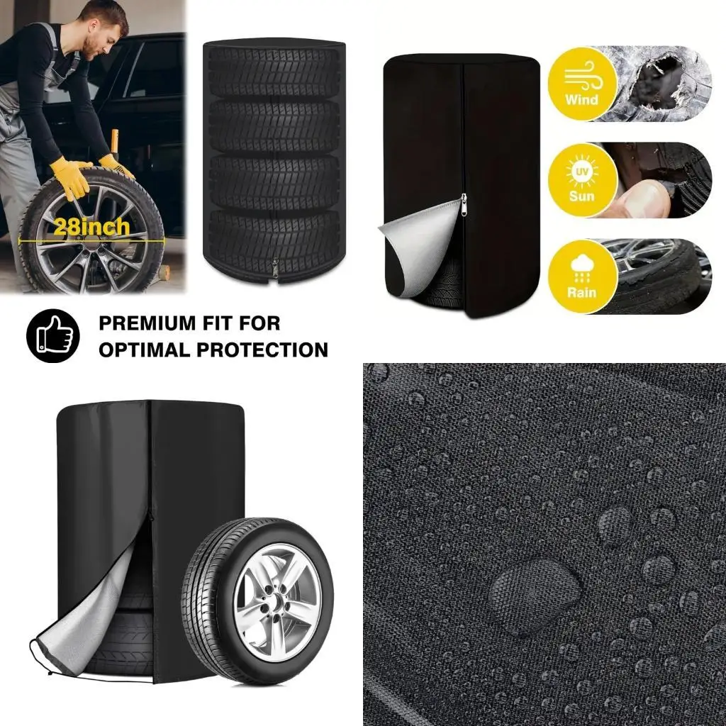 

Универсальный водонепроницаемый чехол для шин премиум-класса 420D Oxford с усиленной строчкой и пылезащитным дизайном, чехол