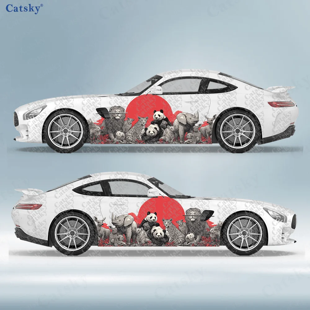 2-adesivi-per-auto-con-animali-red-sun-durevoli-resistenti-allo-sbiadimento-migliorano-l'estetica-del-veicolo-design-artistico-audace-rivestimenti-in-vinile-per-auto