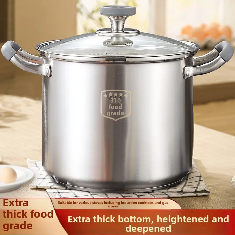 

Stainless steel soup pot, extra thick, household food grade steamer, induction cooker, gas stove, special steaming pot