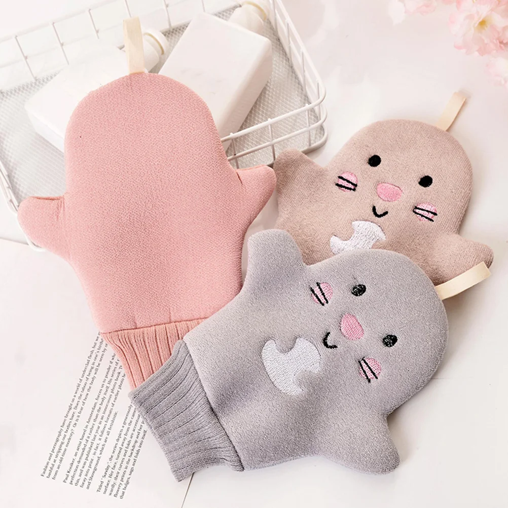 

3 Pcs Creative Bath Towel with Cuffs Sponge Sponges Shower Exfoliating Mitt Take