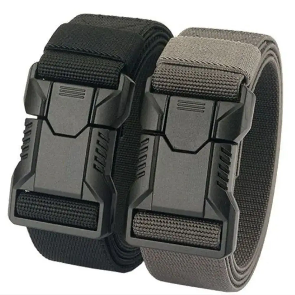 Cinturón de nailon con hebilla de aleación duradera para hombre, cinturón elástico que combina con todo, cinturón de lona de estilo coreano Simple para hombre