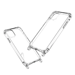 Transparent Shockproof Phone Case For iPhone 16 16ProMax 16Pro 16Plus With Ring Hole Clear Four-Corner Airbag Soft Bumper Cover