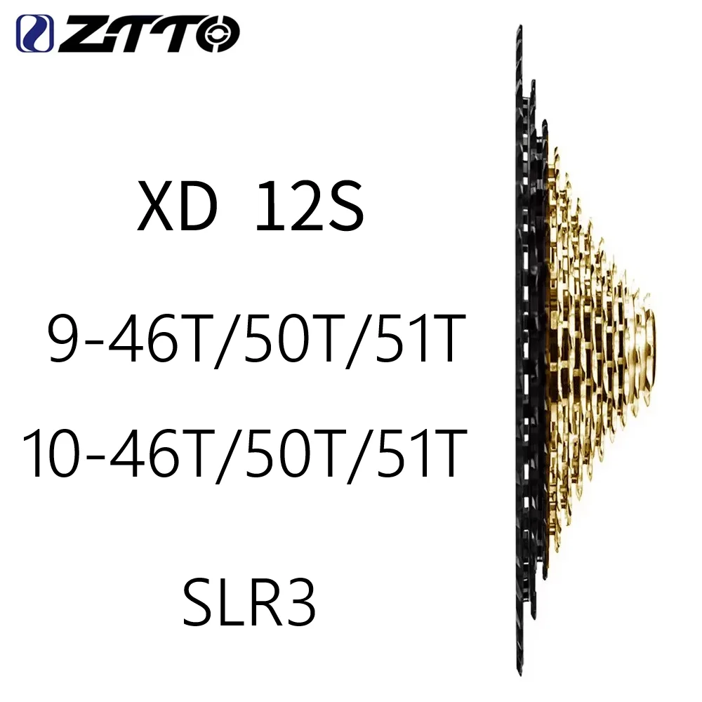ZTTO Ultralight MTB XD Cassette 281g-310g Black-Gold 12-Speed 9-46T 9-50T 9-51T 10-46T 10-50T 10-51T SLR3 K7 CNC Sprocket