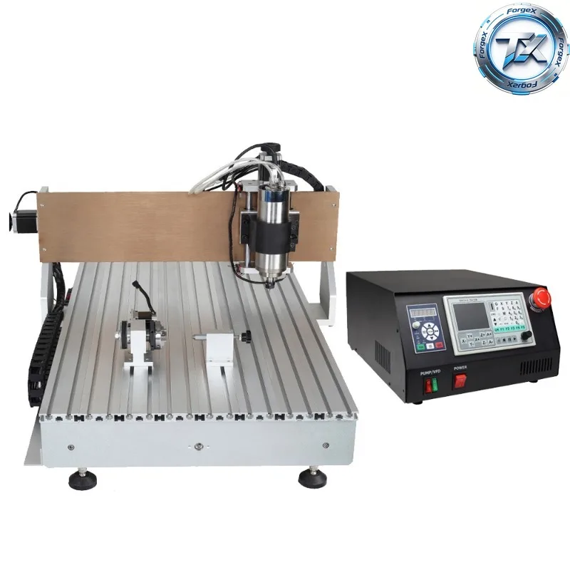 

【Professional Grade】TX Mini Cnc Milling hine Water Cooling 6090 4 Axis 2200W Spindle DSP Cnc Router Ball Screw for Wood Marbl