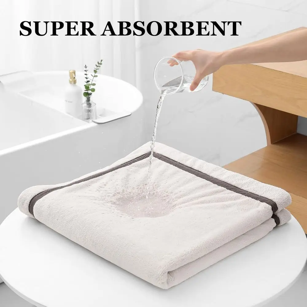 Luxury 6-Piece Microfiber Bath Towel Set: 2 XL Sheets, 2 Hands, 2 Washcloths, Cream