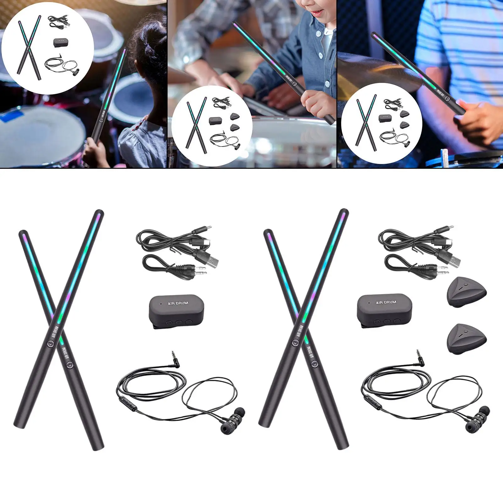 

Portable Electric Air Drum Set Quiet Sturdy Lightweight Professional with