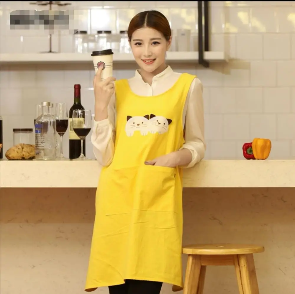 Fashion Cute Nail Shop Coffee Nursery Apron Pinafore For Women Kitchen Baking Gowns Print Logo