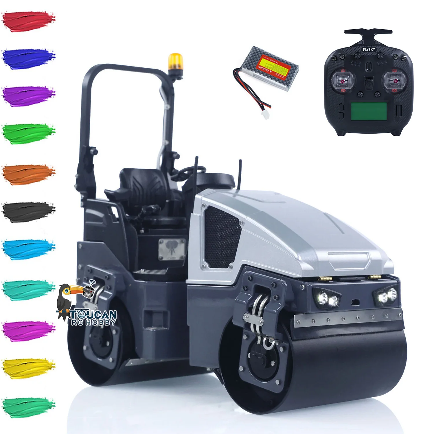 

1/14 DIY Mini Metal RC Road Roller BW120AD Radio Controlled Construction Vehicle RTR Model Brushed ESC Motor ST8 Radio Toy Gift