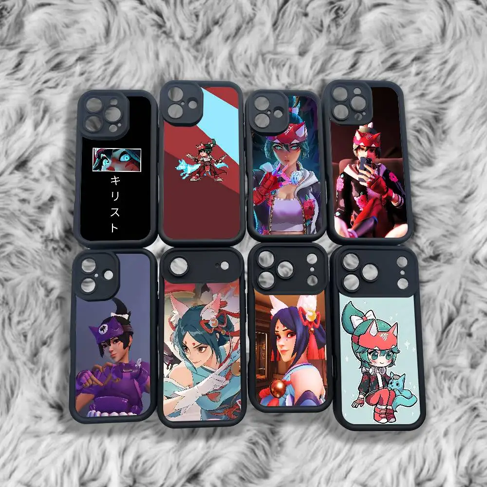 

Kiriko O-OverwatchES Phone Case For iPhone 17,16,15,14,13,12,11,Pro,Max,Plus,X,XS,SE4,E,Mini Black Thickened border Case