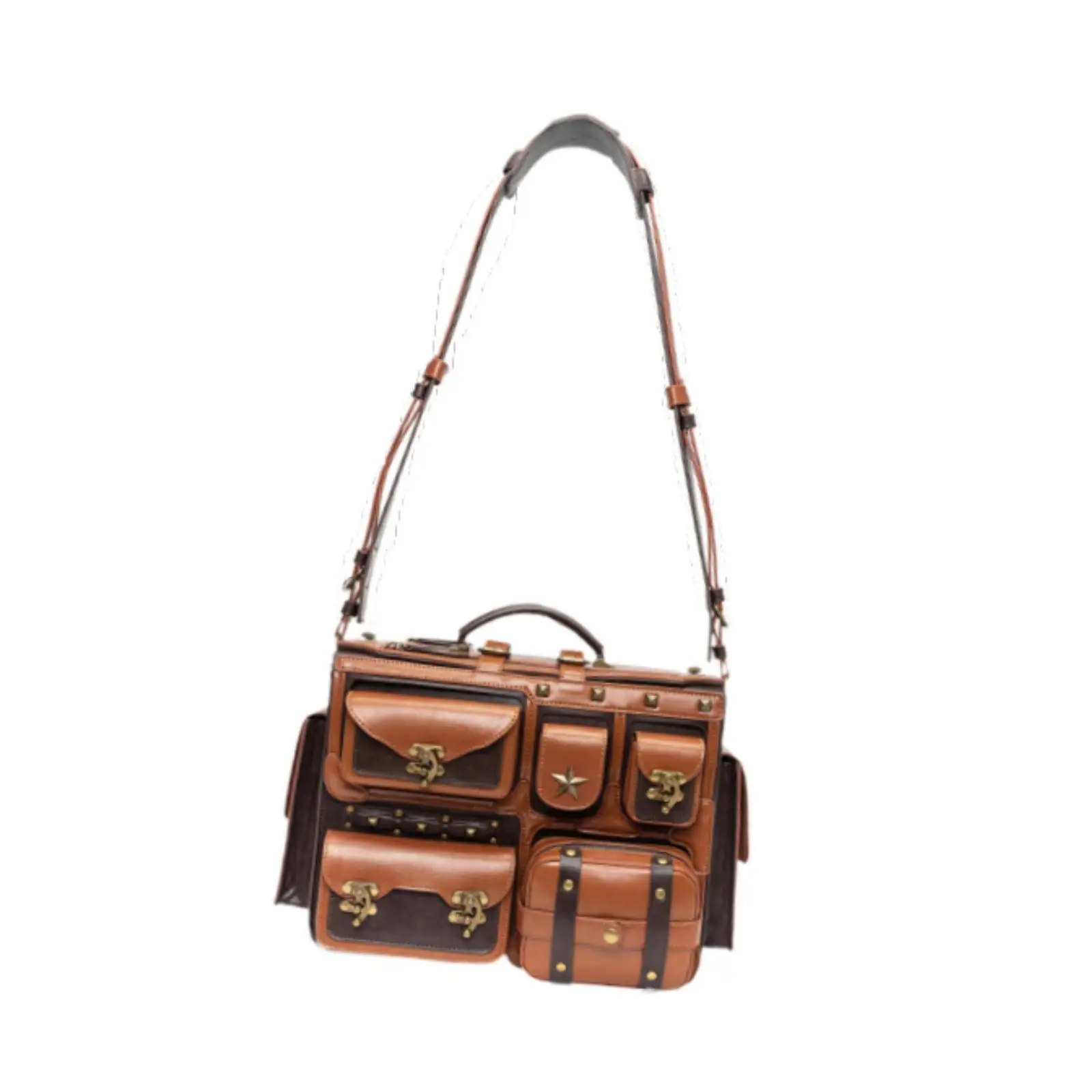 Steampunk Crossbody Bag Handbag Multi Pockets Travel Purse Satchel Industrial