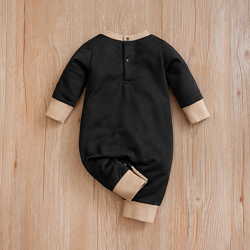 Baby Jumpsuit Cute Cartoon Teddy Bear Short Plush Embroidery Comfortable Spring And Autumn Long Sleeves 0-18m Newborn Clothes